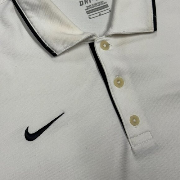 Nike Dri Fit Short Sleeve Polo Golf Shirt Stretch White Medium - Picture 3 of 7